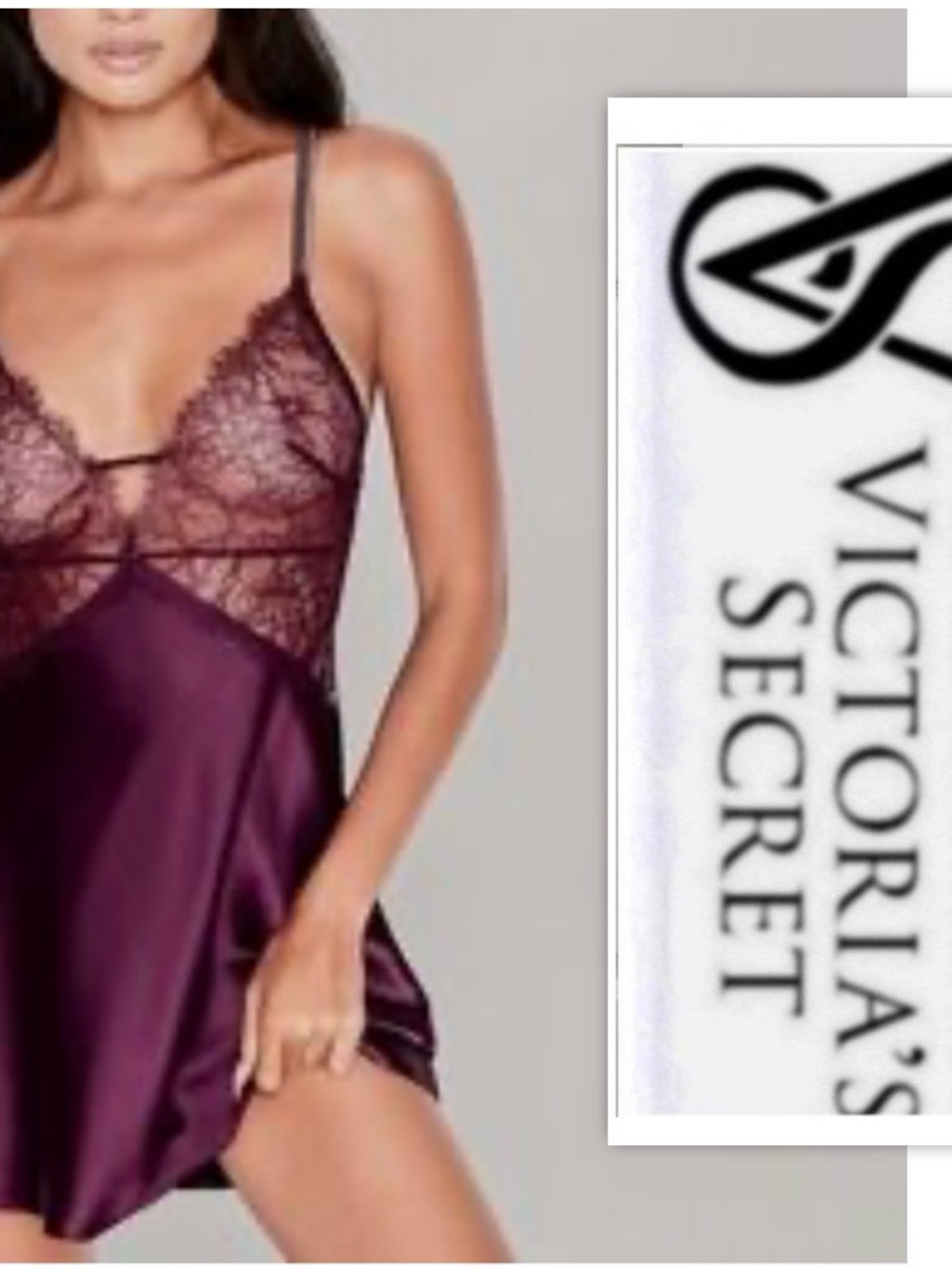 Victoria's Secret Plum Babydoll Slip Gown